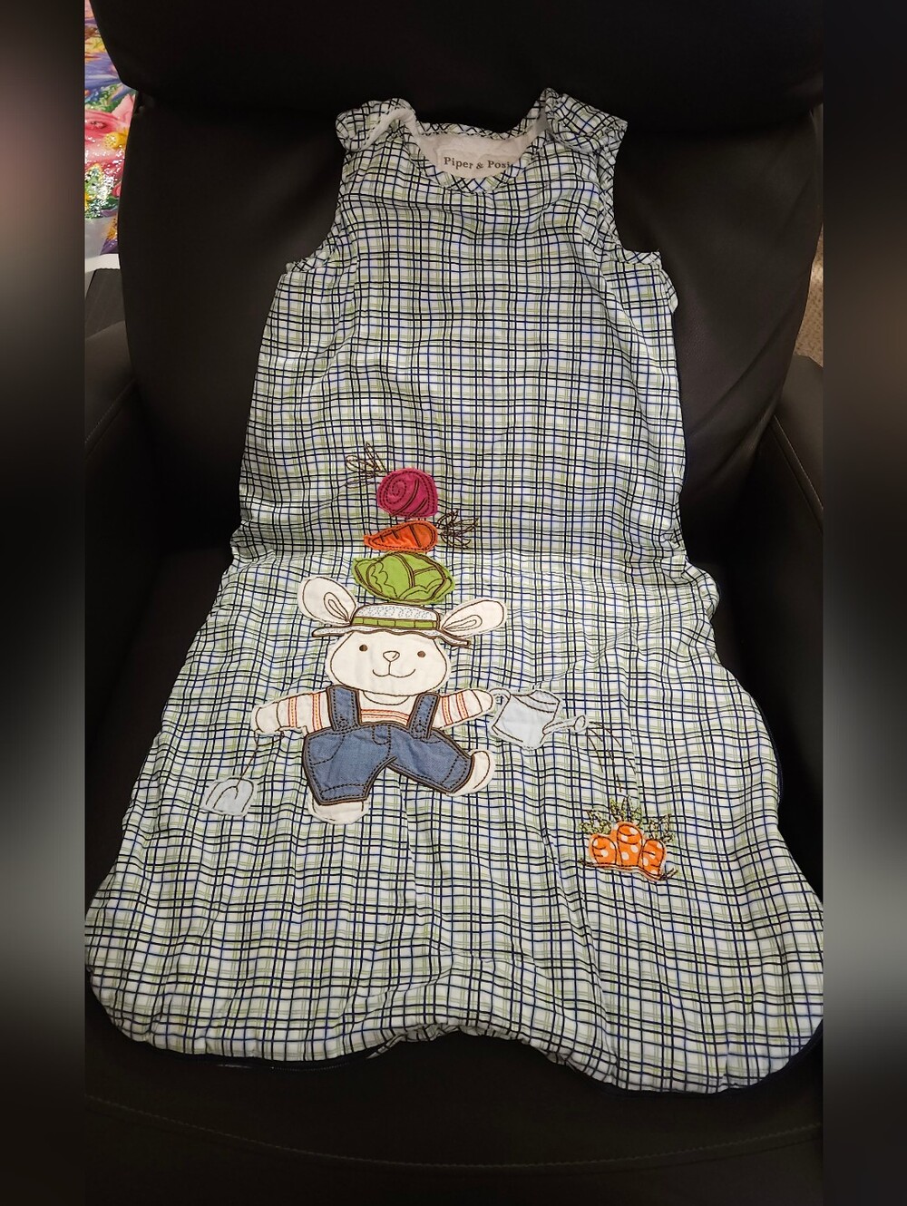 Piper & Posy Plaid Baby Sleep Sack with Bunny Applique 2.6 Tog